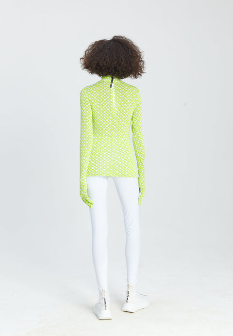LONGSLEEVE MASK RING lime - TOP