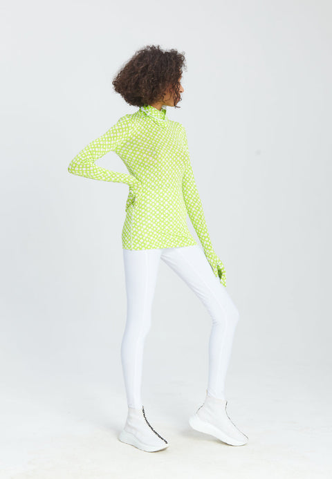 LONGSLEEVE MASK RING lime - TOP