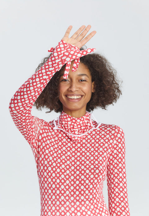 LONGSLEEVE MASK RING red - TOP