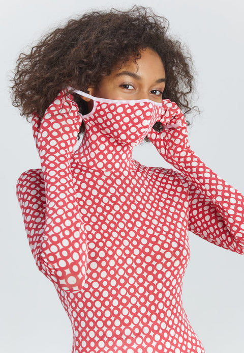 LONGSLEEVE MASK RING red - TOP