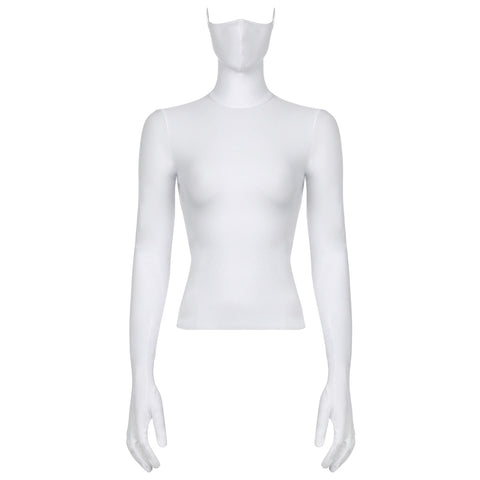LONGSLEEVE MASK white - TOP