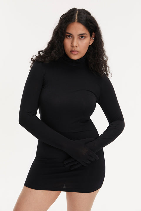 MONOSKIN DRESS-LONGSLEEVE GLOVES MINI black N4 - DRESS