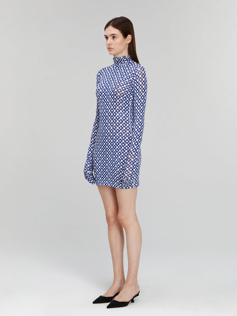 MONOSKIN DRESS-LONGSLEEVE GLOVES MINI blue - DRESS
