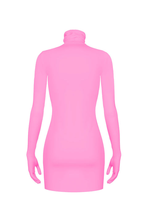 MONOSKIN DRESS-LONGSLEEVE GLOVES MINI pink N5 - DRESS