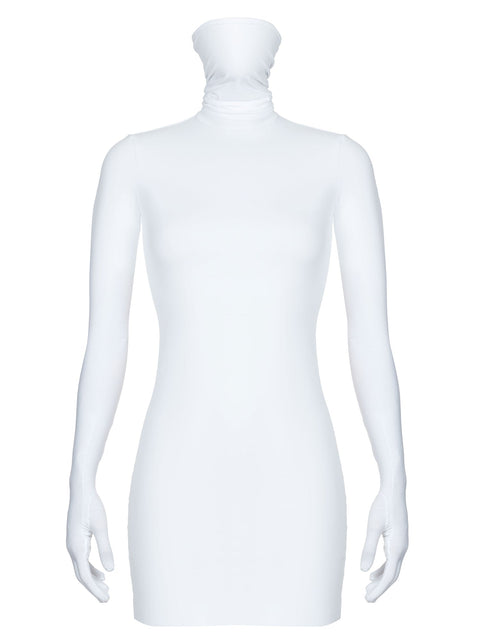 MONOSKIN DRESS-LONGSLEEVE GLOVES MINI white N4 - DRESS