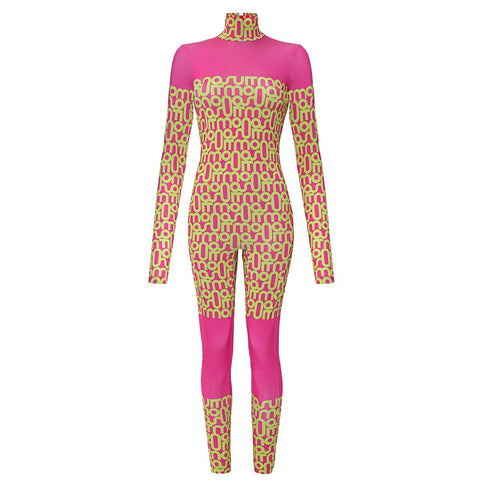 MONOSKIN PRINT pink/lime - MONOSKIN