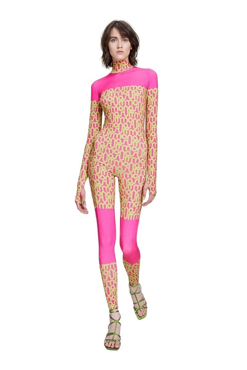 MONOSKIN PRINT pink/lime - MONOSKIN