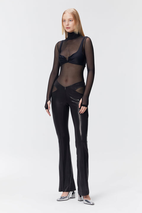 Black Mesh Bodysuit Monoskin Total