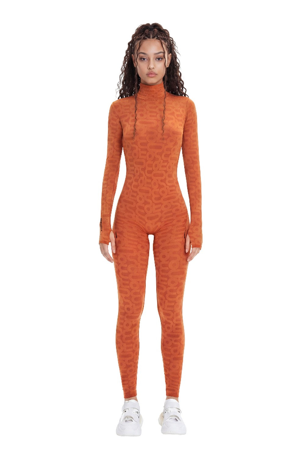 Orange Turtleneck Long Sleeve Full ECO Bodysuit