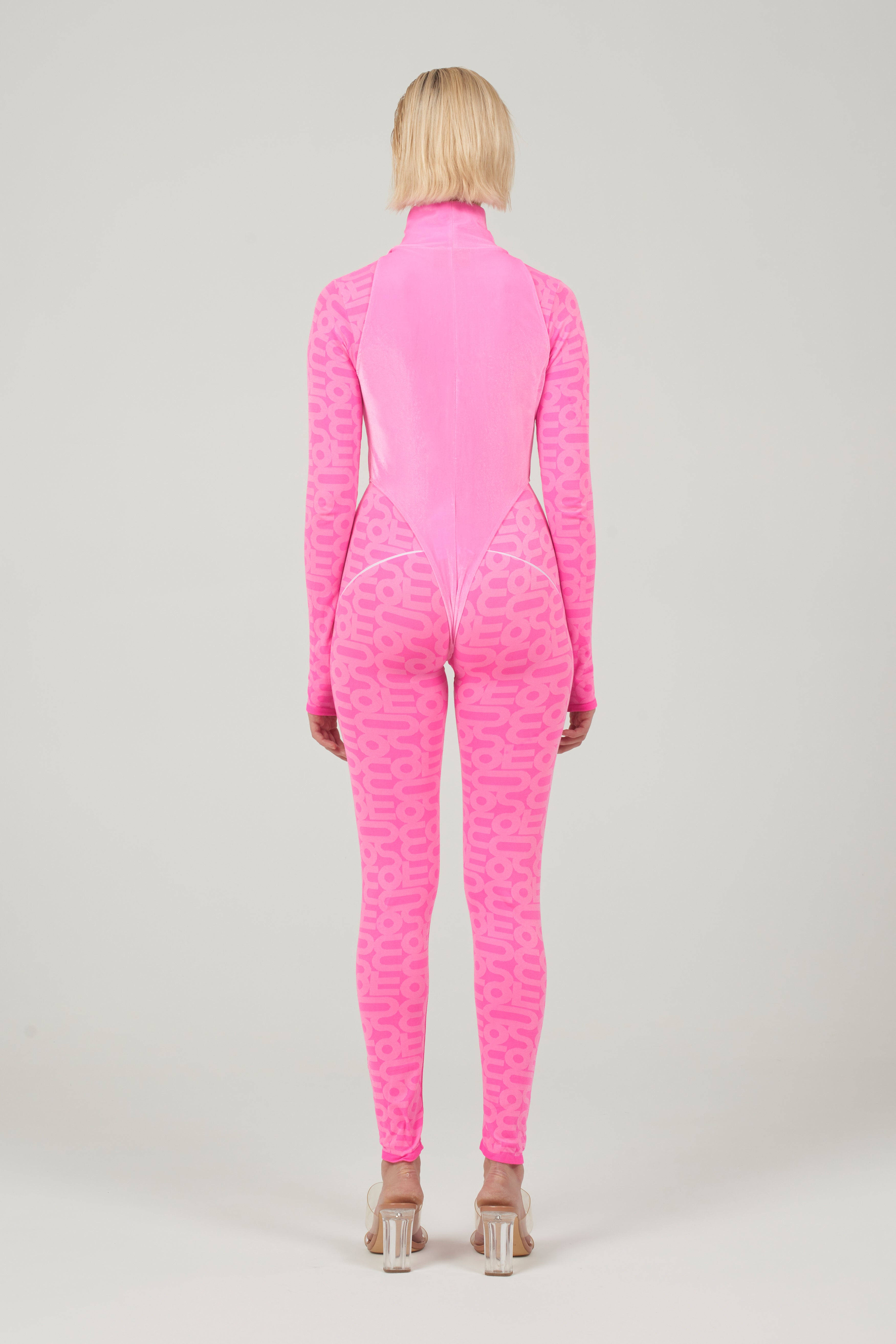 Pink Turtleneck Sleeveless Cut Out Bodysuit - Bodysuit