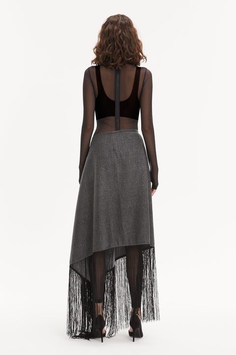 PONCHO-SKIRT grey lurex - S-L / Grey - TOP