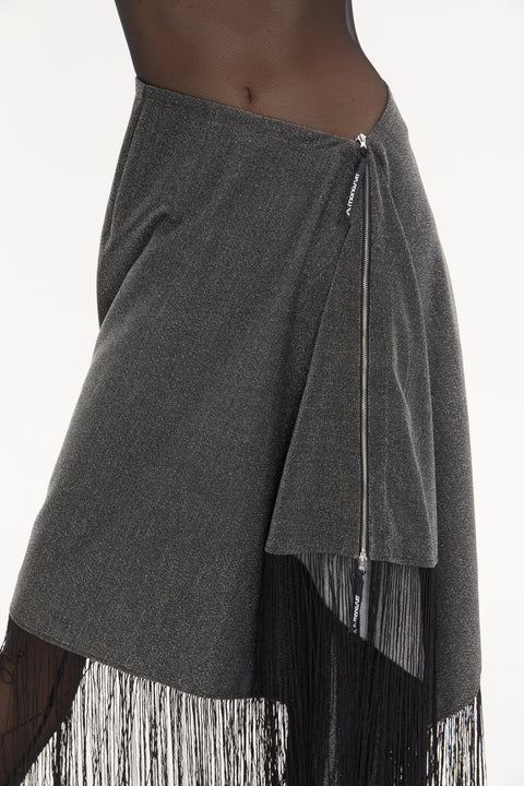 PONCHO-SKIRT grey lurex - S-L / Grey - TOP