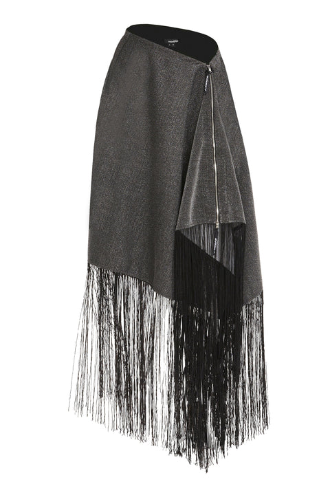 PONCHO-SKIRT grey lurex - S-L / Grey - TOP
