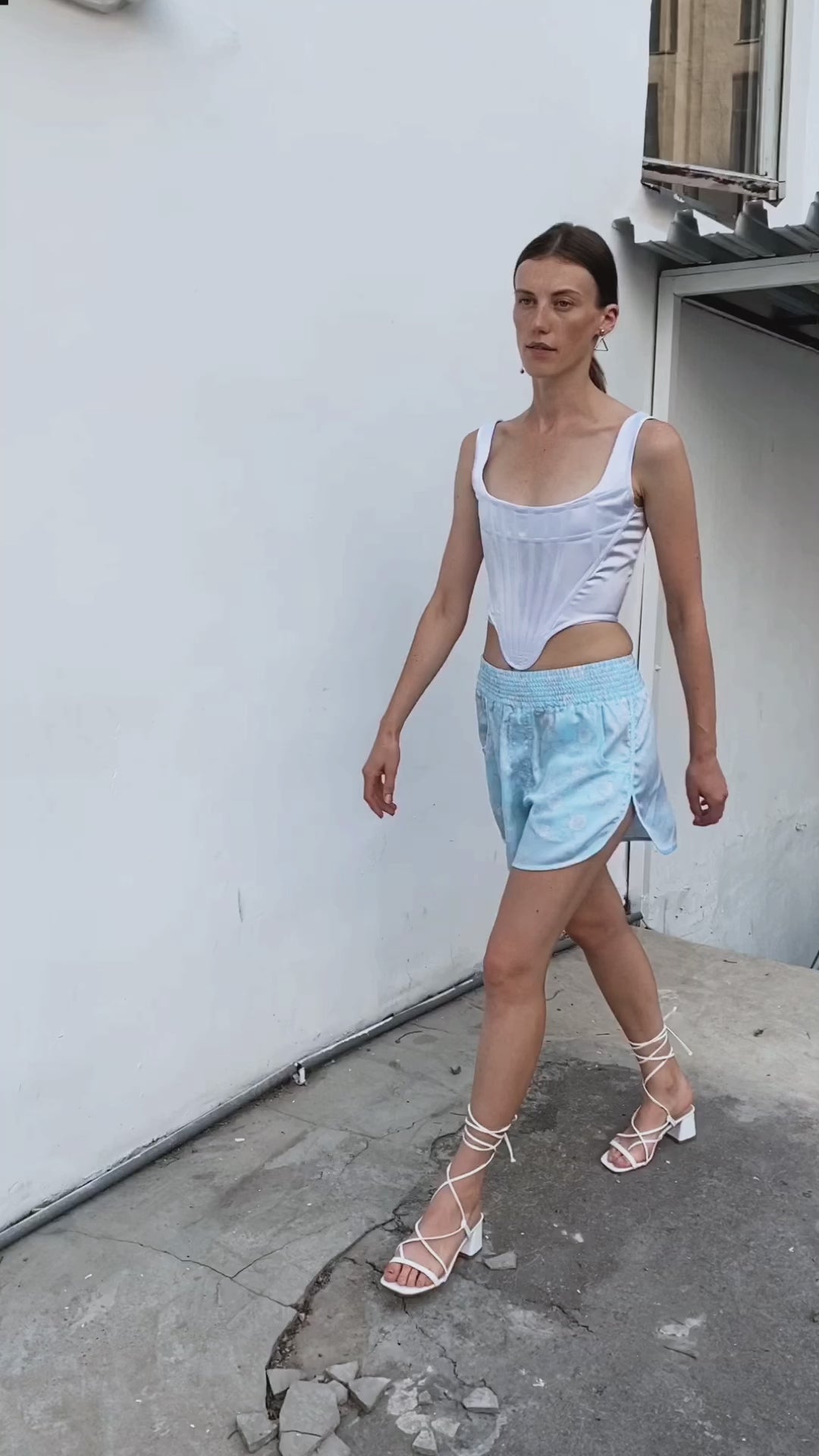 Blue Mini High-Waist Relaxed Fit Summer Lounge Women's Shorts
