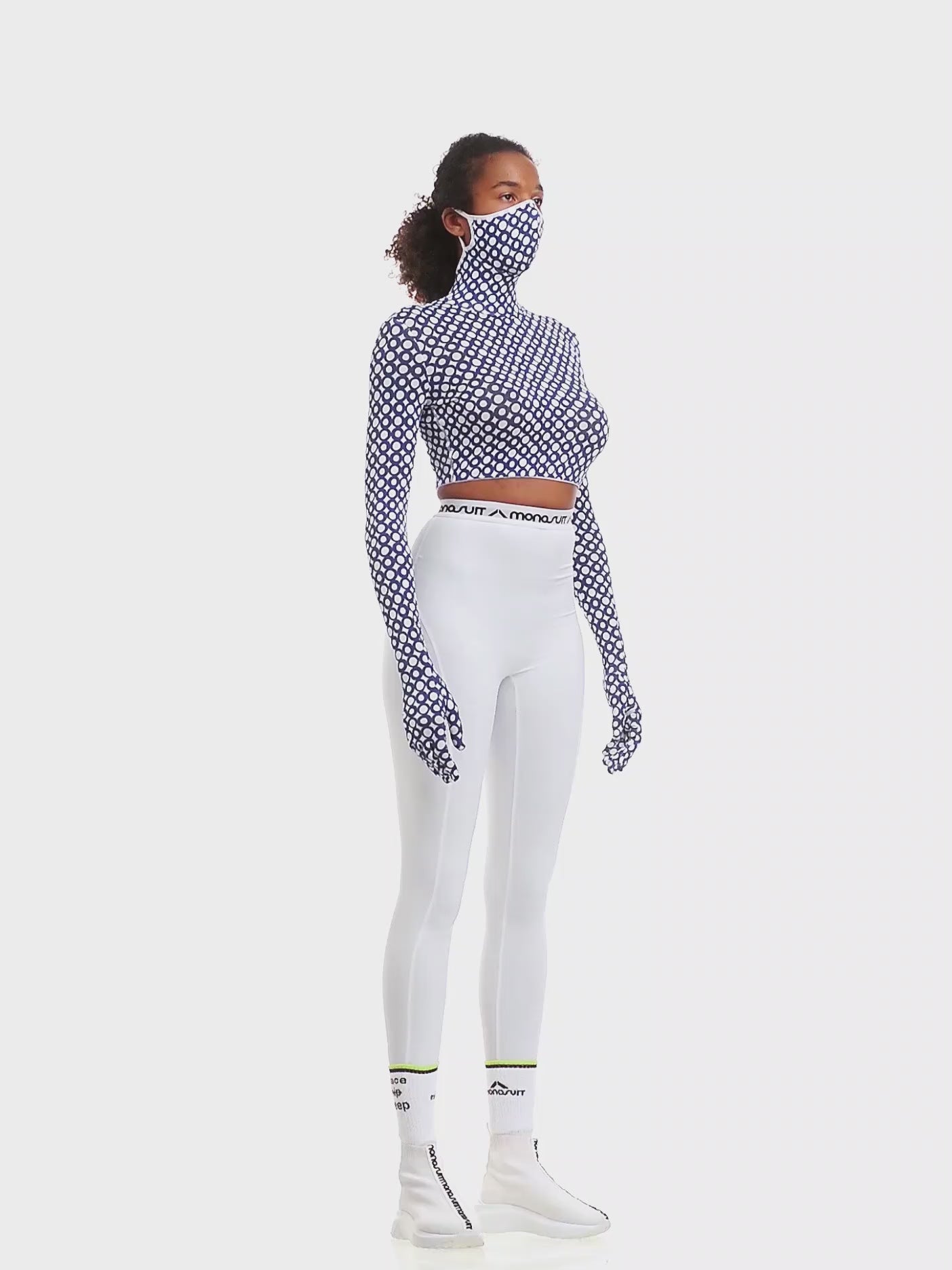 White Full-Length High-Waist Slim Fit Solid Color Summer Everyday Leggings