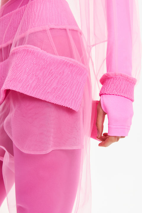 SWEATSHIRT MESH pink - TOP