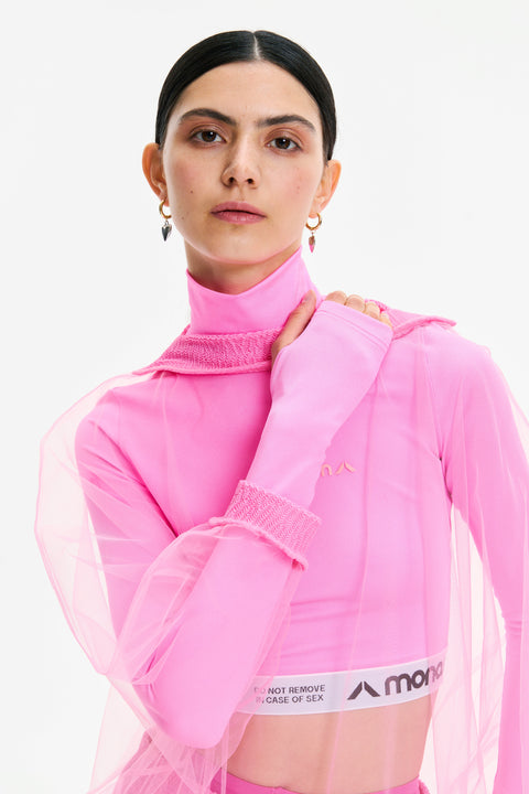 SWEATSHIRT MESH pink - TOP