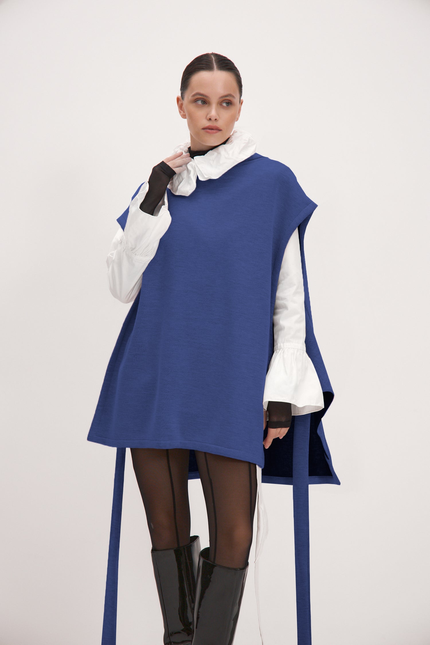 Warm Hooded Vest Blue/Navy Reversible - One size - Vest
