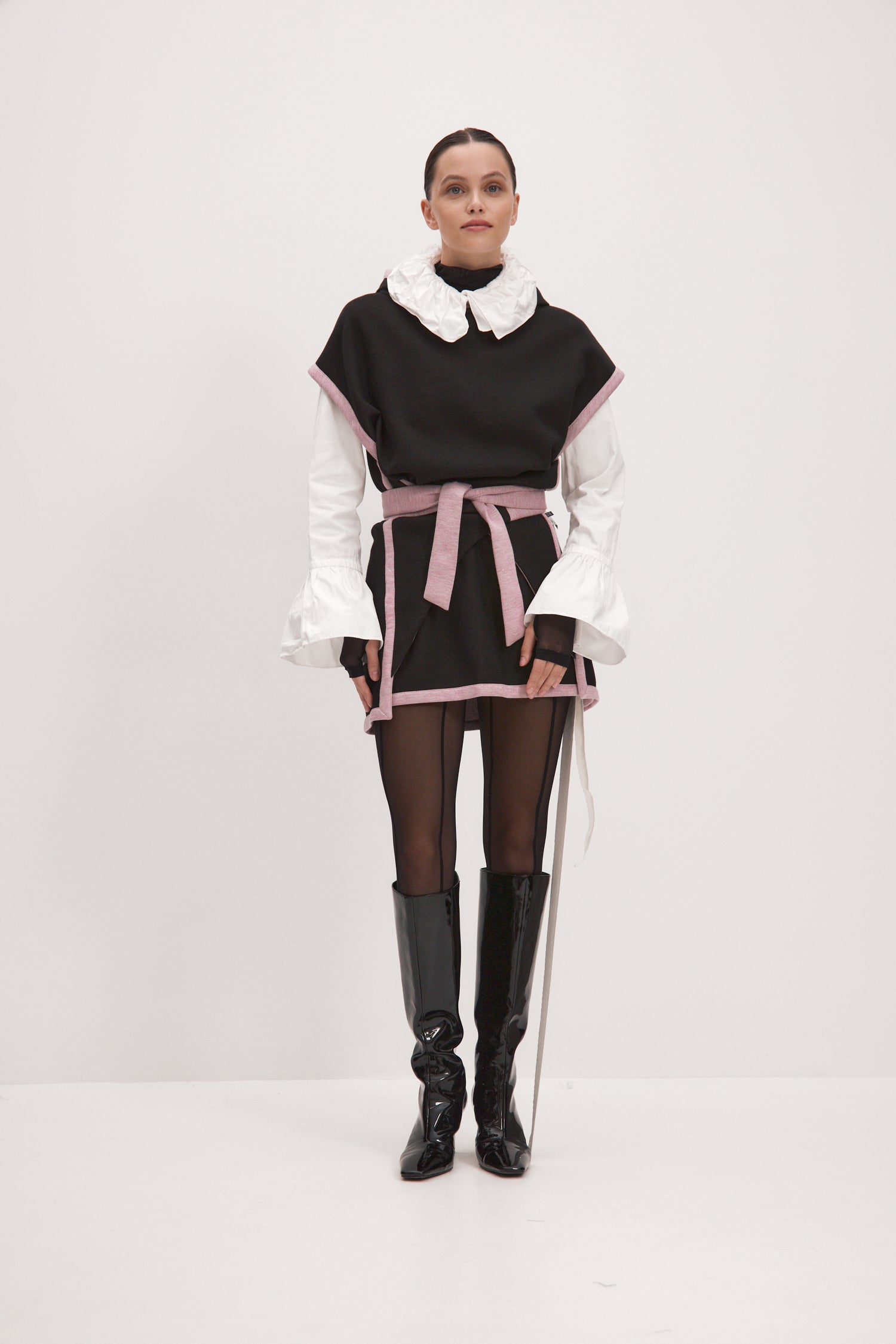 Warm Hooded Vest Rose/Black Reversible - One size - Vest