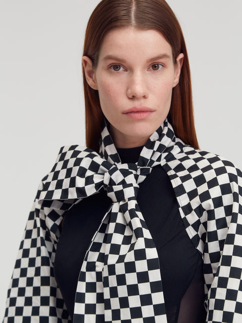 Checkered Bolero Top Sleeves