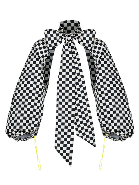 Checkered Bolero Top Sleeves