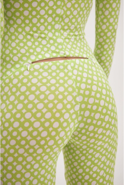 Set Lime Long Sleeve Turtleneck Full Bodysuit & Lime Teeny-Tiny Skirt