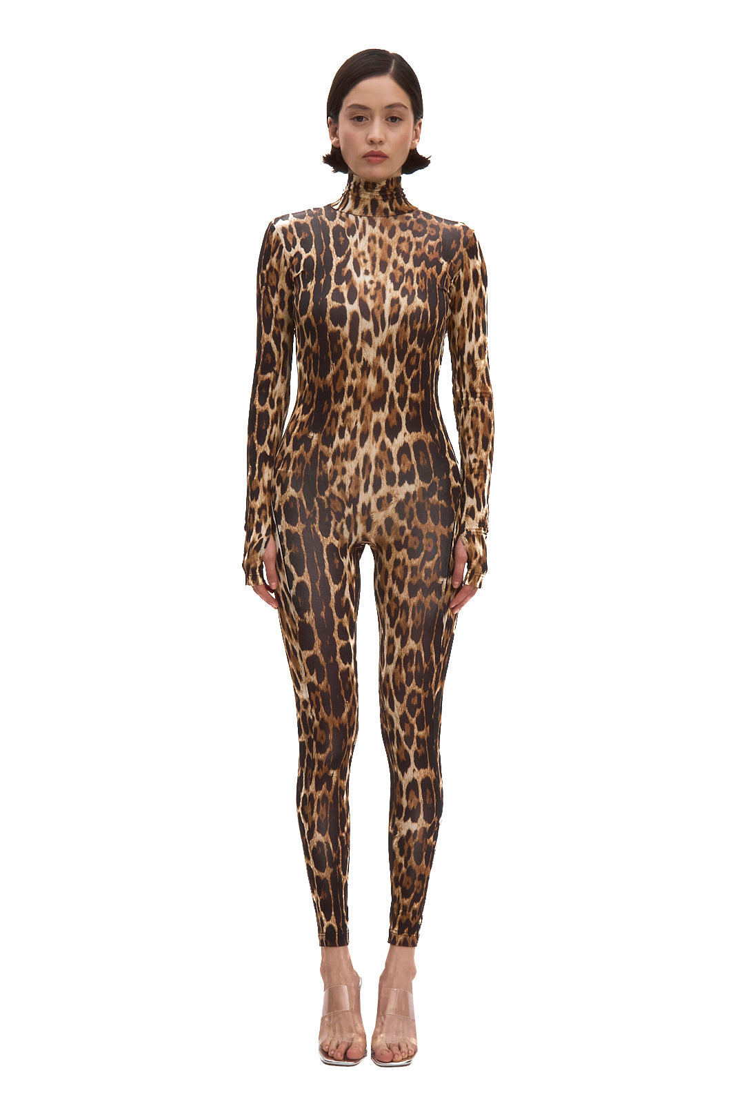 Backless Long Sleeve Turtleneck Bodysuit Cosmic Chic Animal