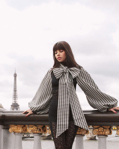 BOLERO Sleeves Herringbone Pattern