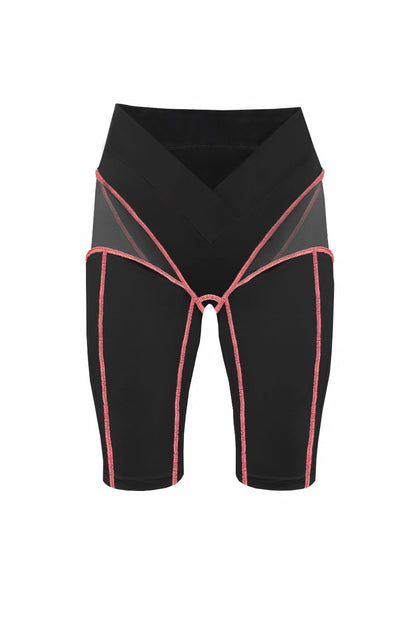 Black High-Waist Slim Fit Bike Women’s Shorts - Shorts