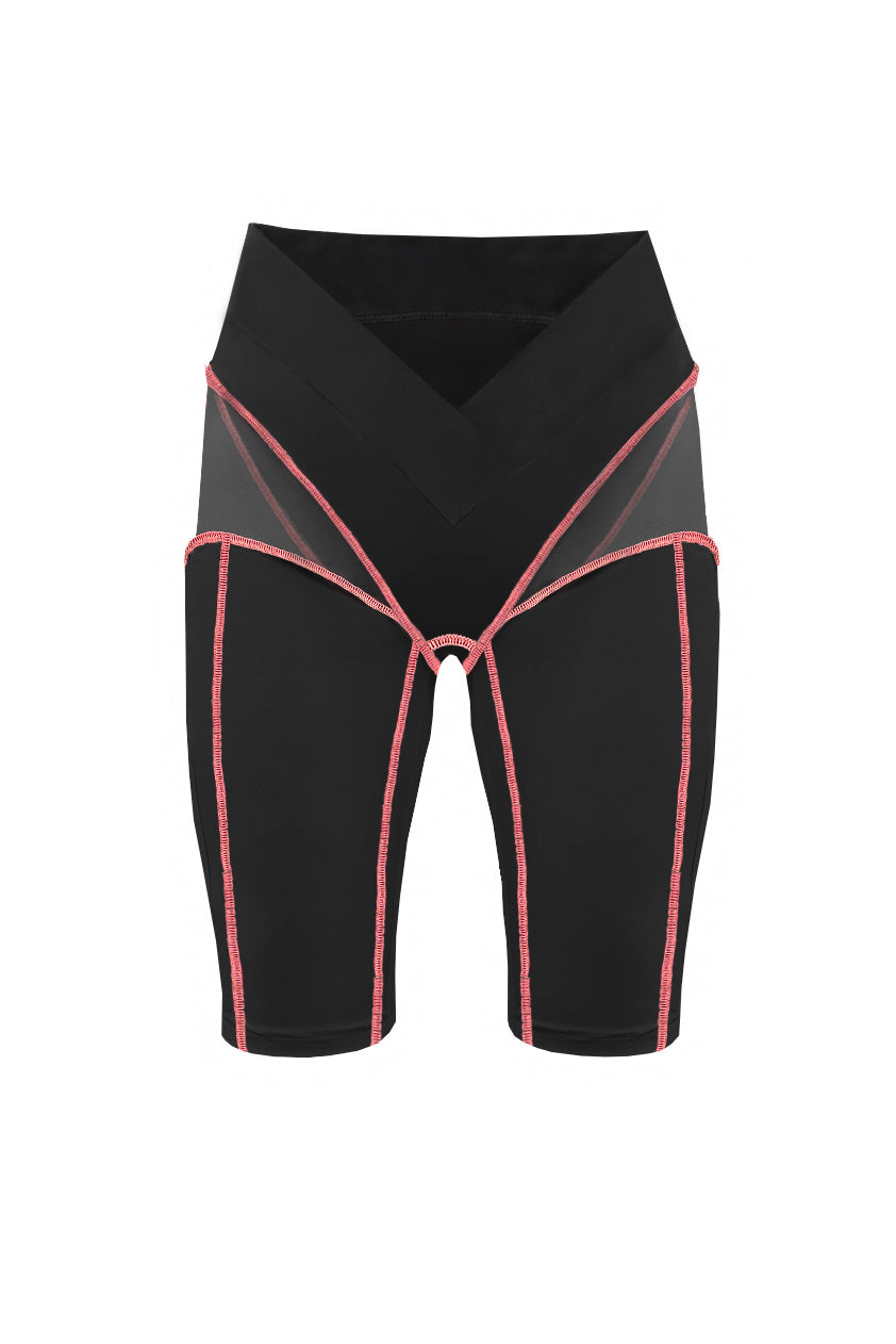 Black High-Waist Slim Fit Bike Women’s Shorts - Shorts