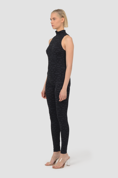 Black Seamless High Neck Sleeveless Full ECO Bodysuit