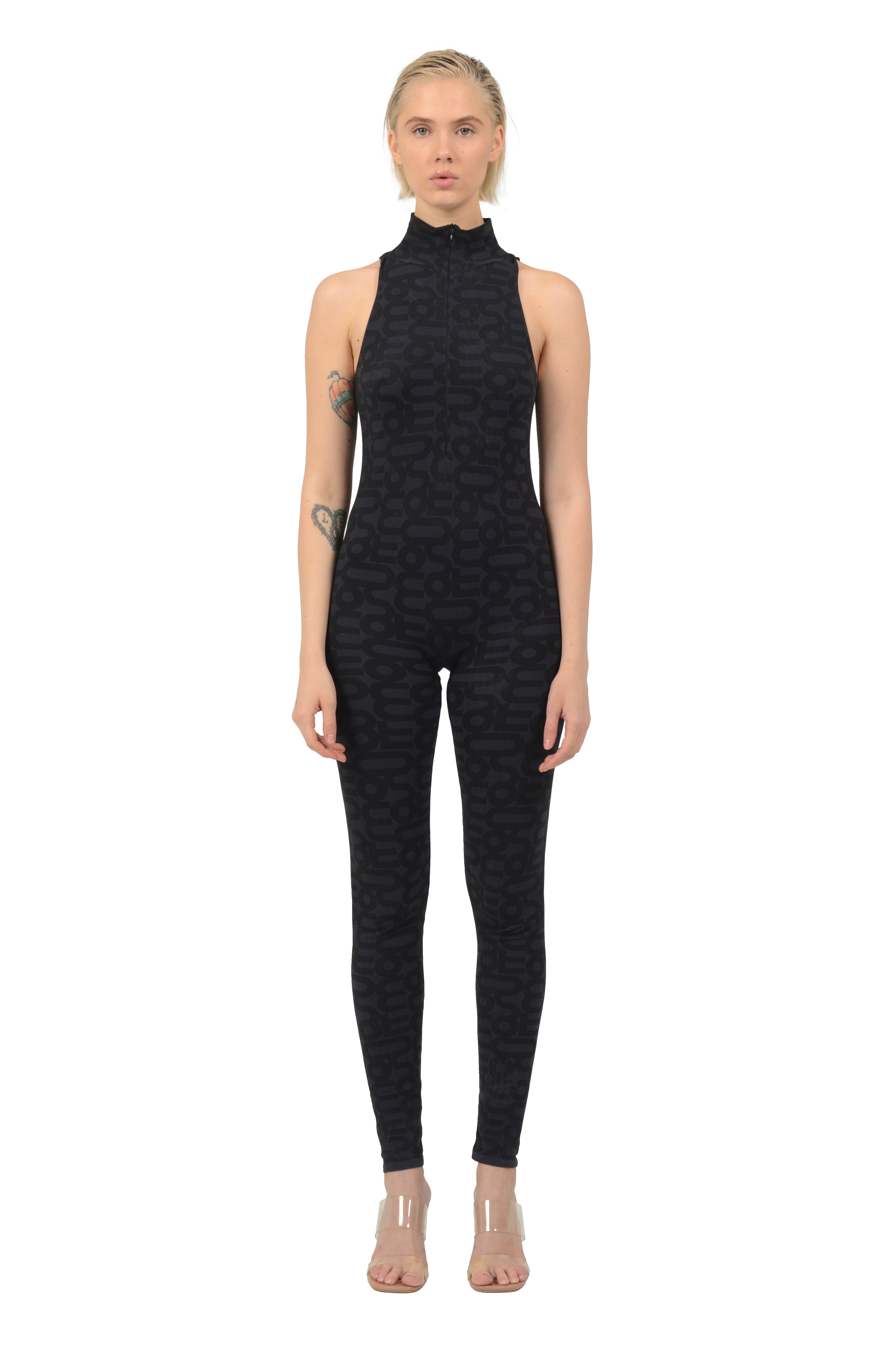 Black Seamless High Neck Sleeveless Full ECO Bodysuit