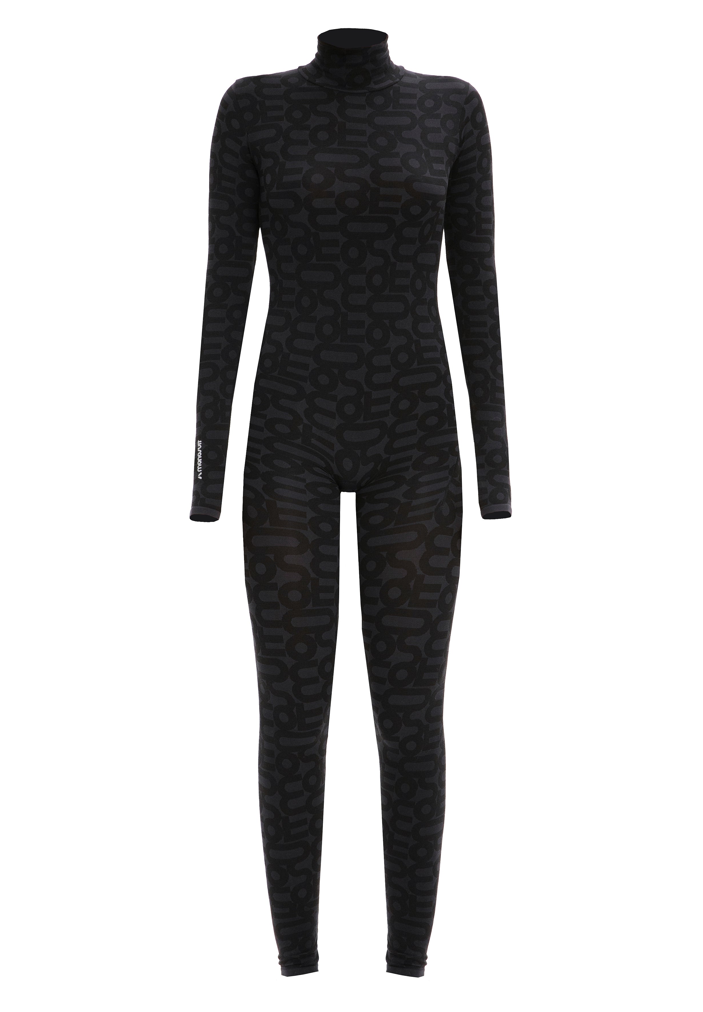 Black Turtleneck Long Sleeve Full Seamless ECO Bodysuit