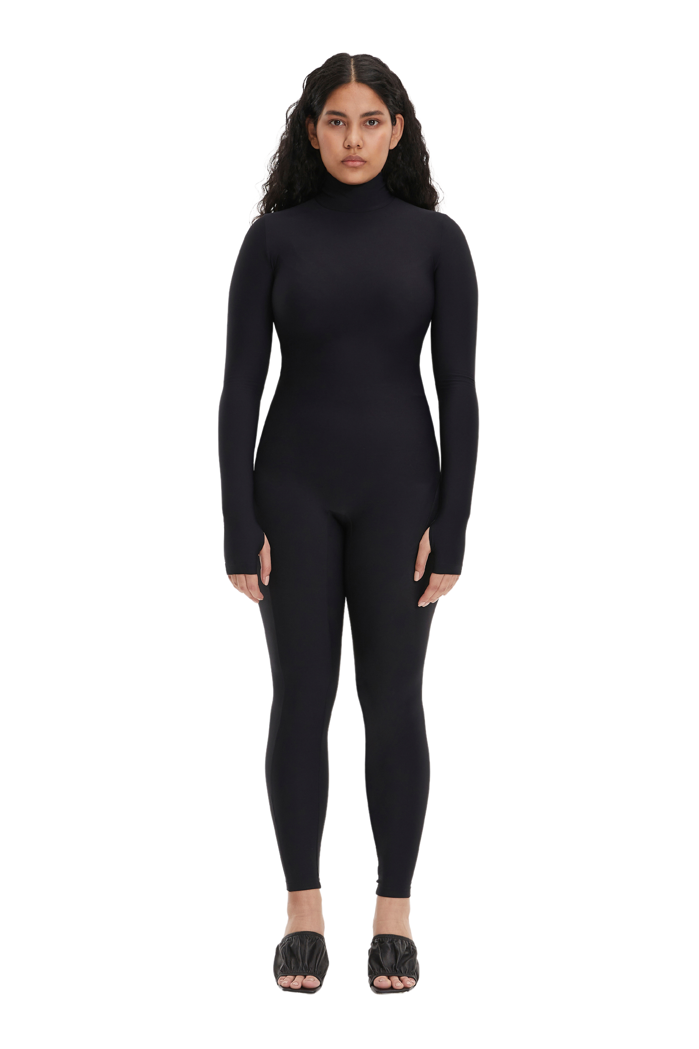 Plus Size Black Turtleneck Bodysuit MONOSUIT