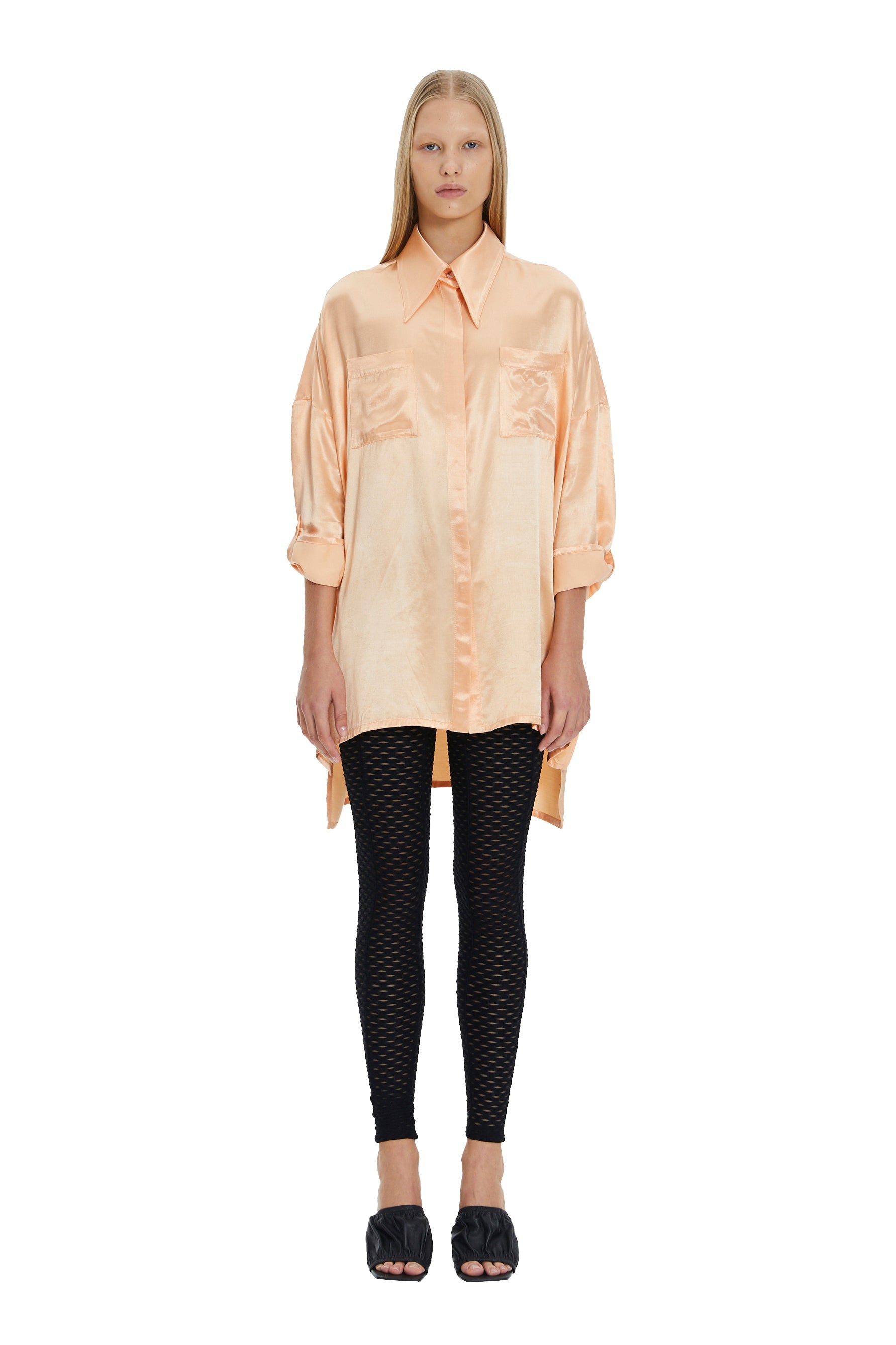 BLOUSE BOYFRIEND peach - ONE SIZE / Peach - TOP