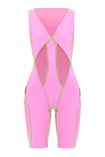 BODYSUIT MONOSKIN ZIG ZAG PINK - Bodysuit