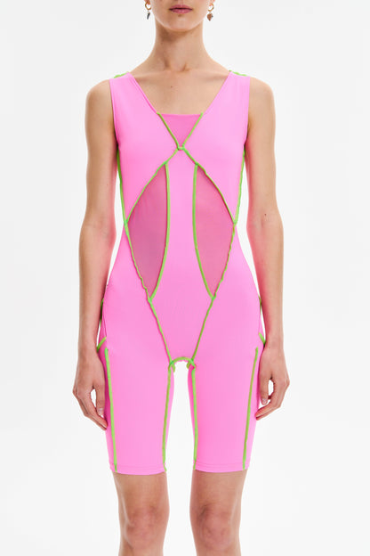 BODYSUIT MONOSKIN ZIG ZAG PINK - Bodysuit