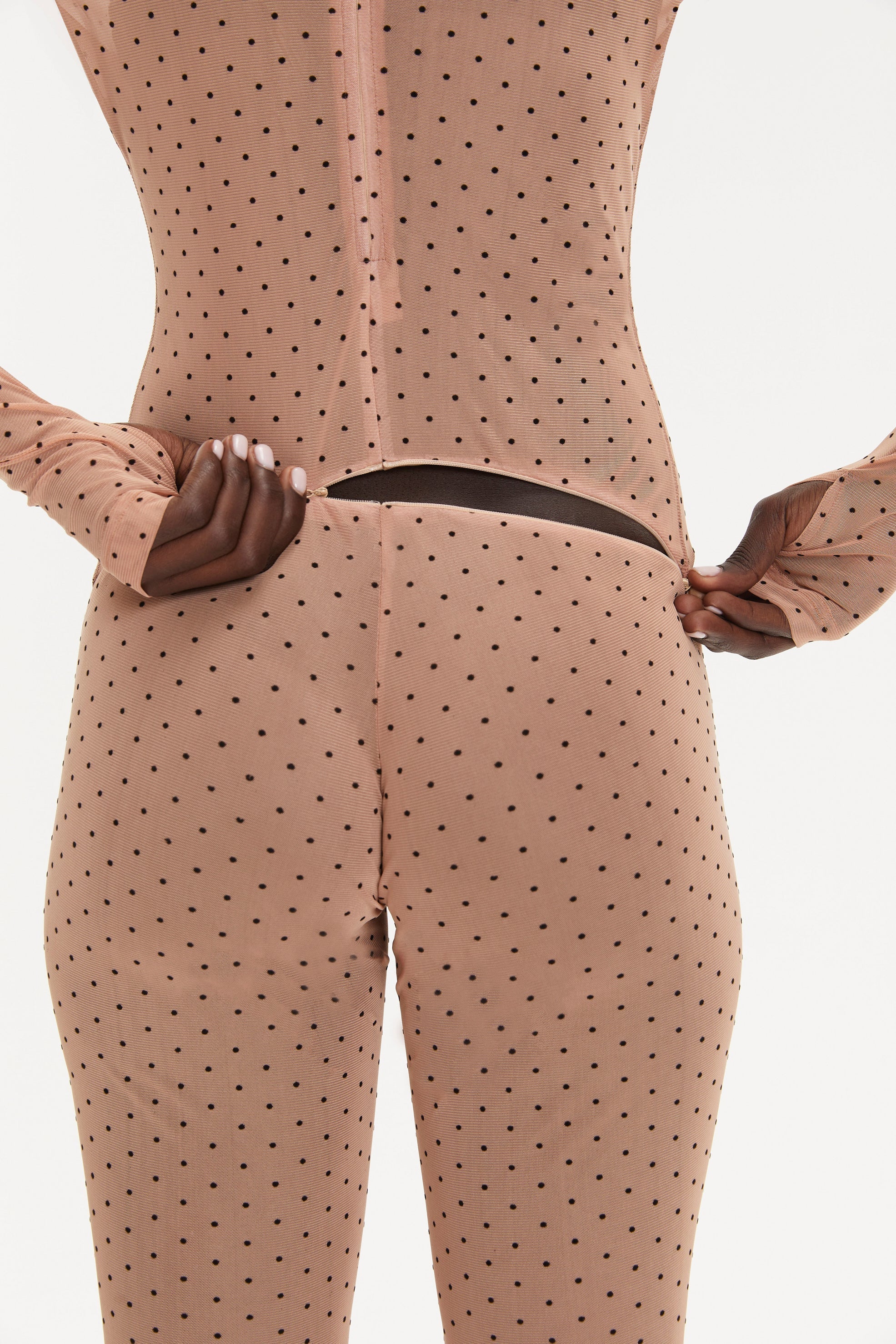 BODYSUIT Total Beige Dots - S-M - Bodysuit