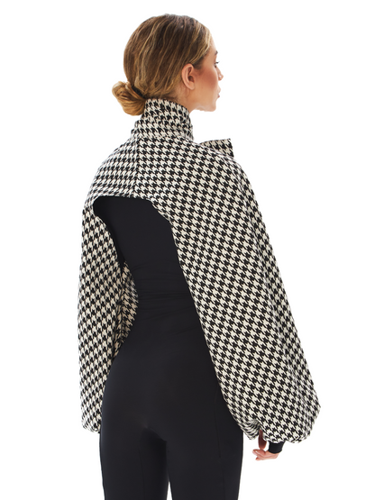 BOLERO Sleeves Herringbone Pattern - One size / Black/white