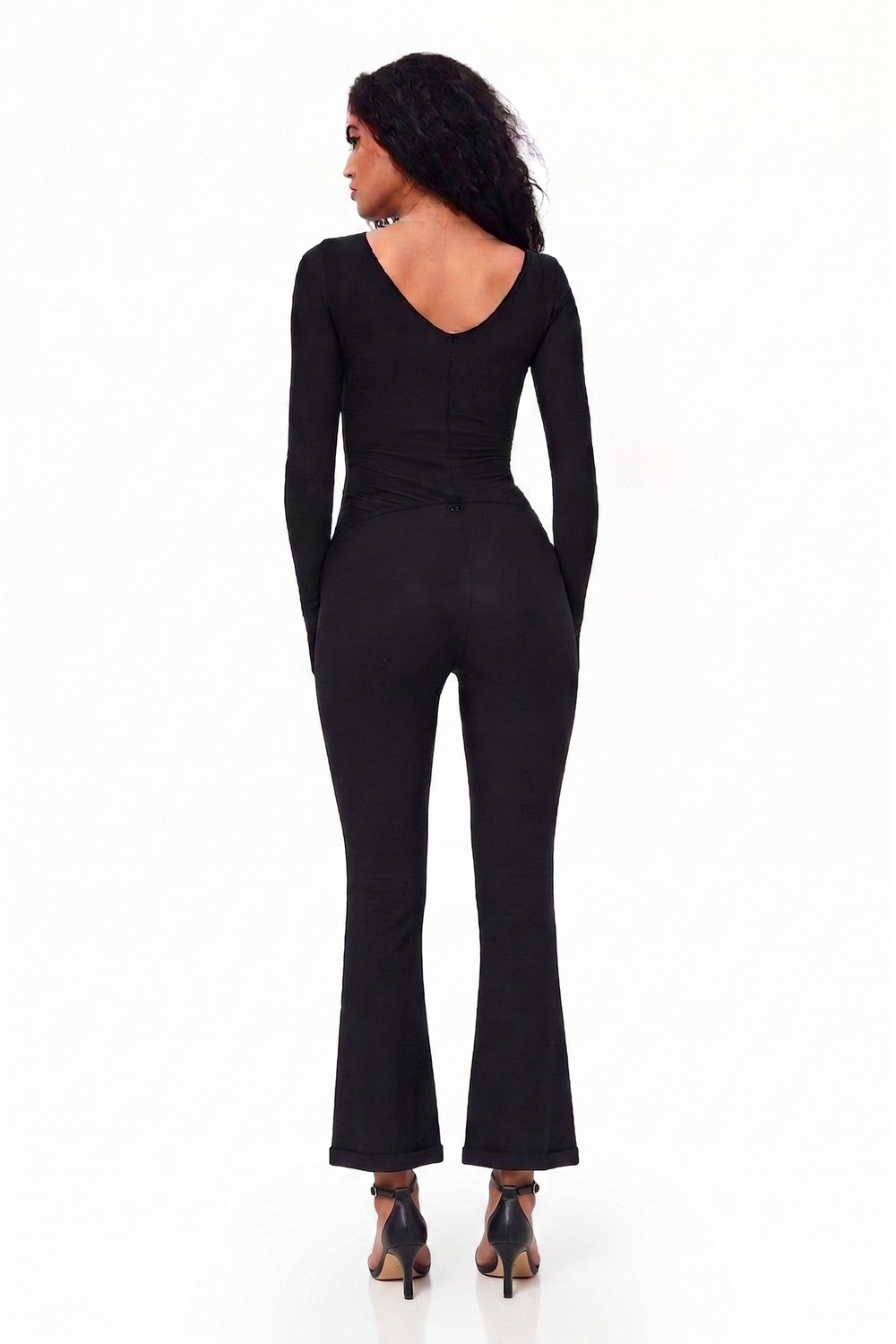 Bootcut Jumpsuit Ribbed Black