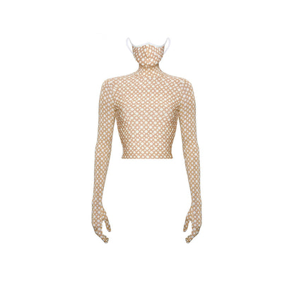 CROPTOP Mask Ring Beige - Top