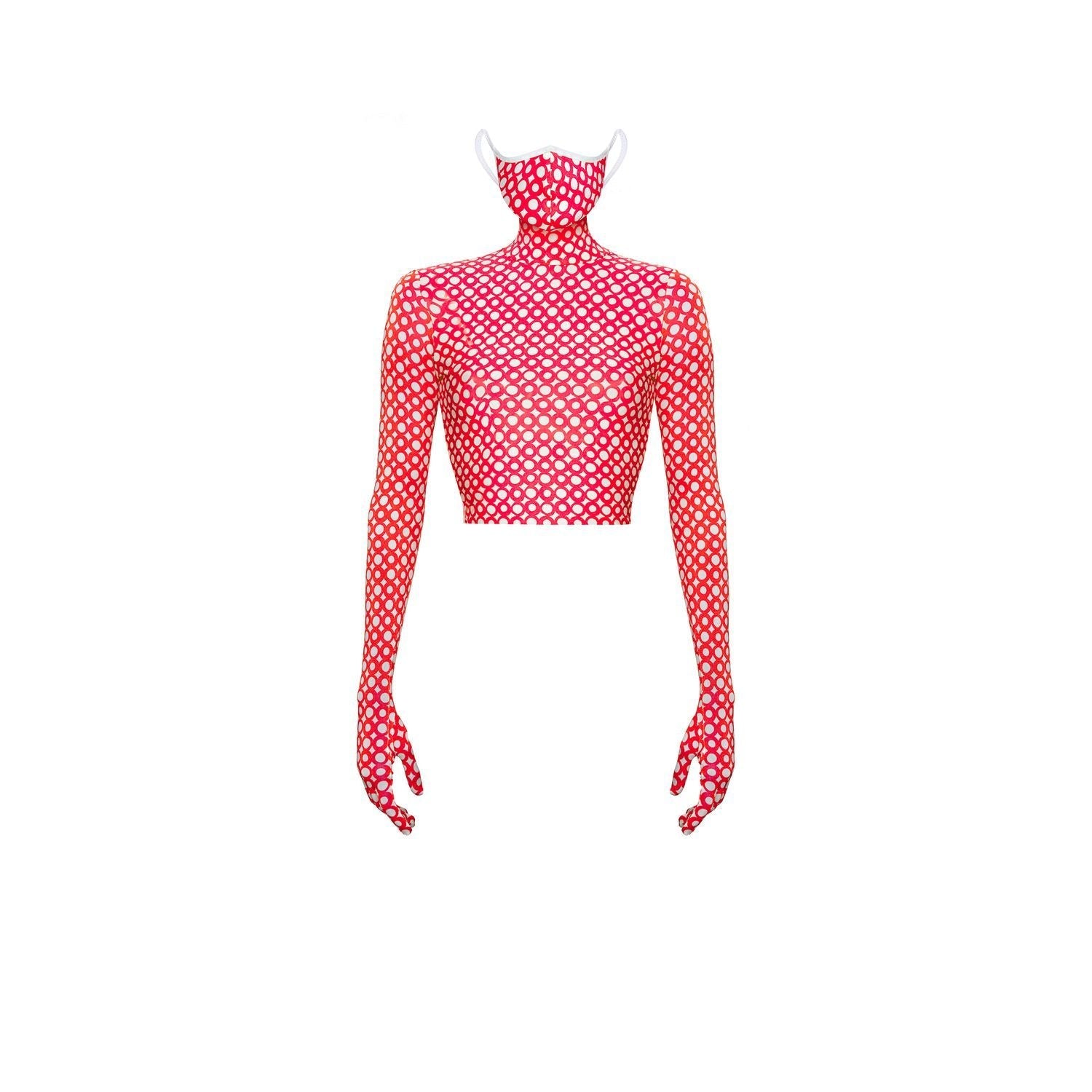 CROPTOP MASK RING red - TOP