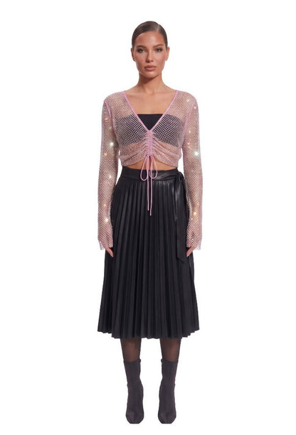 CROPTOP Swarovski crystals pink