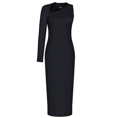 DRESS ASYMMETRIC black - DRESS