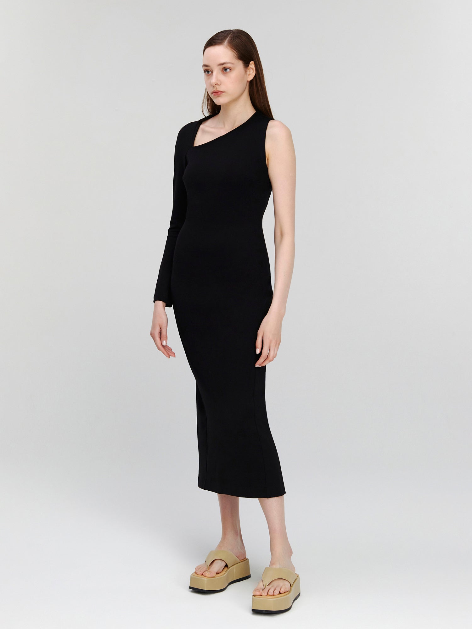 DRESS ASYMMETRIC black - DRESS