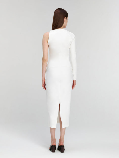 DRESS ASYMMETRIC white - DRESS