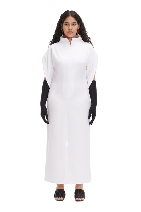 DRESS LEA NARROW PLUS SIZE white - DRESS