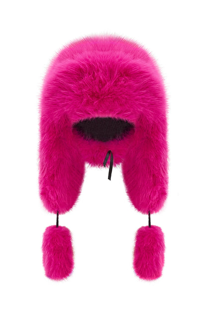 Fancy Poodle Faux Fur Hat Fuchsia - One size / Pink - Hats