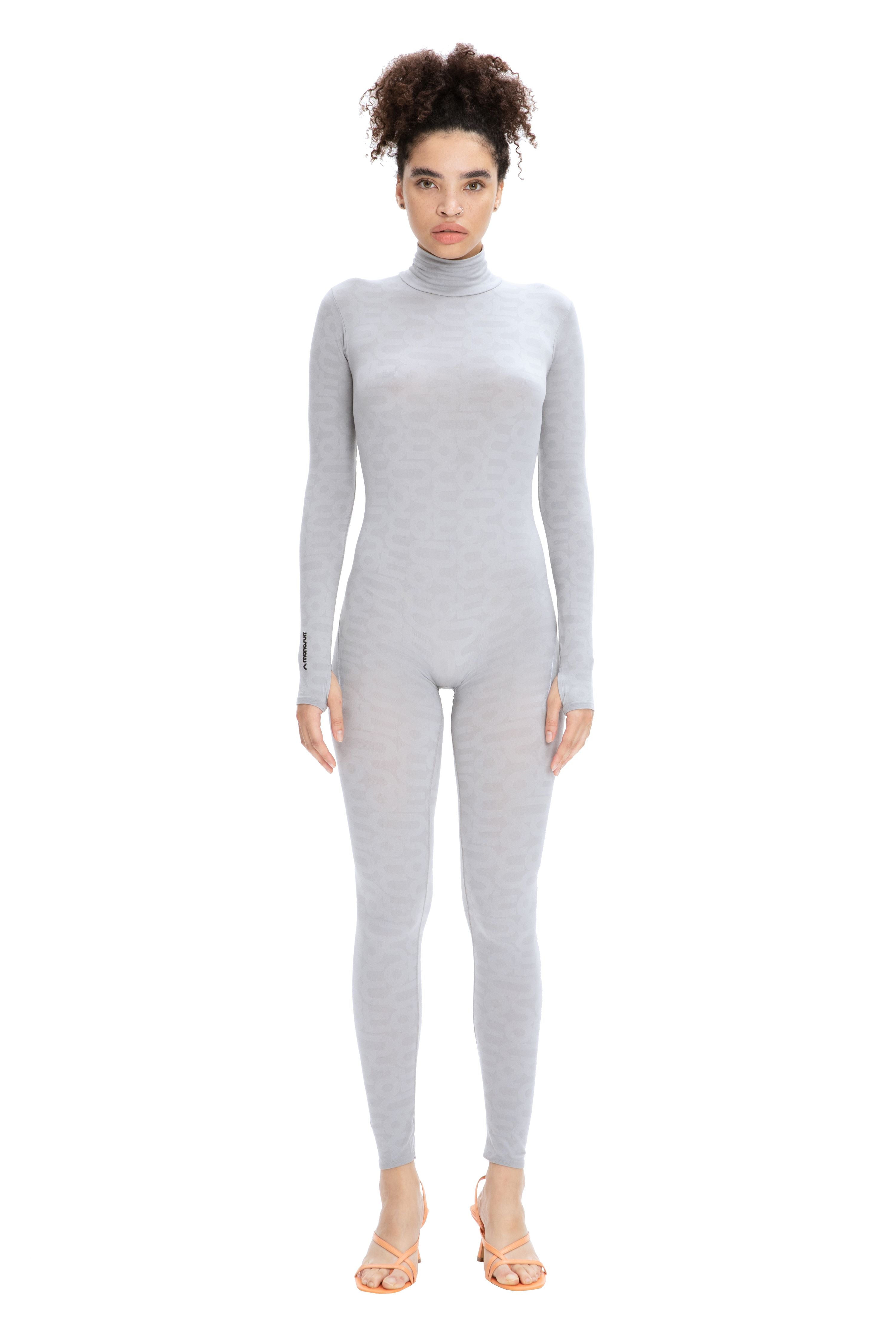 Gray Seamless Long Sleeve Turtleneck Full ECO Bodysuit