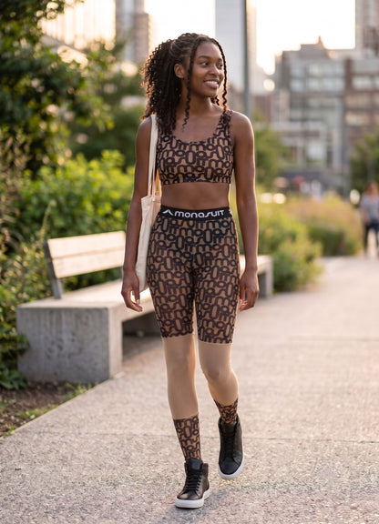 LEGGINGS PRINT beige/black